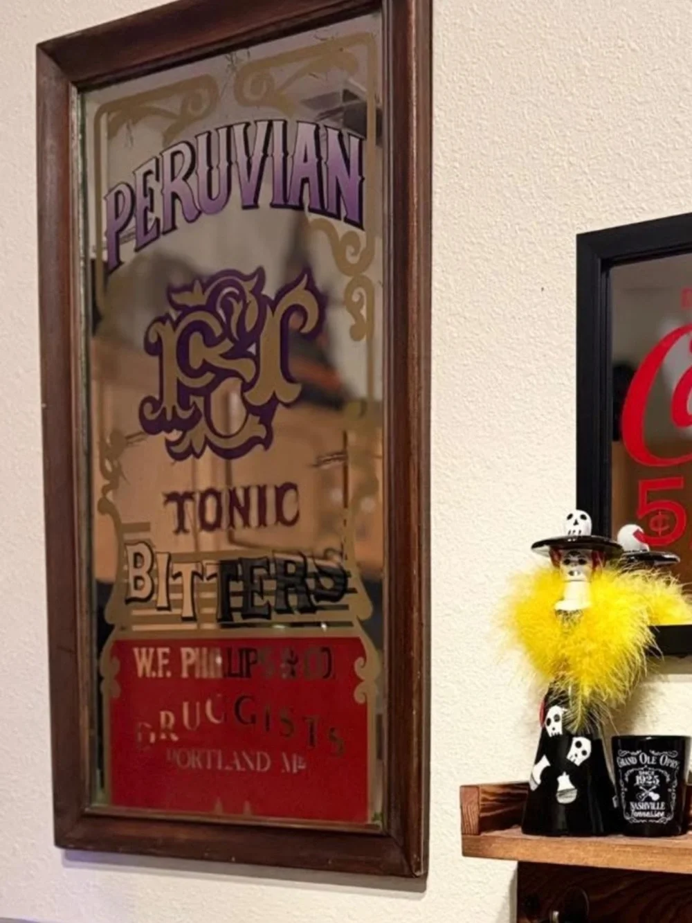 Peruvian Tonic Bitters Decorative Wall Mirror - Purple and Gold
